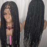 Black Full lace 30inches Knotless Synthetic Braided Wig for Classic Ladies Long Braids Natural Look Knotless Design & Synthetic Material