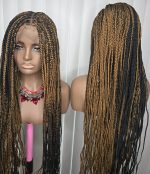 Fullace 36inches Black and Brown Knotless Synthetic Braided Wig for Classic Ladies High-Quality Braids Natural Look - Image 5