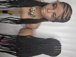 Black Cornrows Synthetic Braided Wig with Natural Look High-Quality Braids for Everyday Wear Natural Hair Style - Image 5