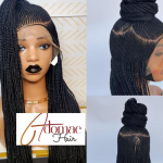 Black  36inches 360 full lace Braided Wig 017 Luxury ponytail Braided Wig Style with Easy Styling & Comfortable Design for a Distinctive Look