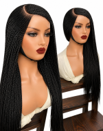 Black 36inches 360 full lace Braided Wig 011- Luxury Braided Wig Style with Easy Styling & Comfortable Design for a Distinctive Look - Image 4