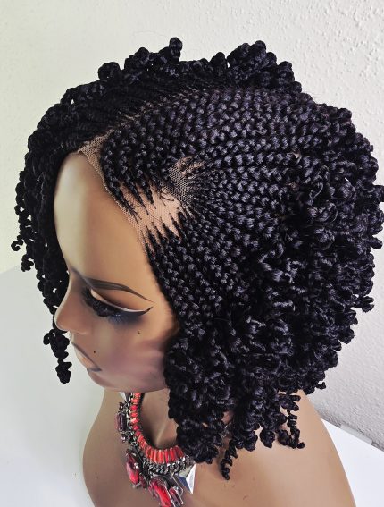 Black Side Part Synthetic Wig with 360 Full Lace for Elegant Ladies Pre-Styled for Effortless Beauty