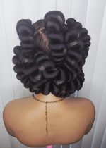 Black Packed Synthetic Braided Wig for Classic Ladies - Elegant Durable Unisex Design Comfortable Everyday Wear - Image 3