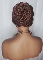 Brown Ponytail Synthetic Braided Wig for Classic Ladies with Natural Look Comfortable Fit Unisex Versatile and Easy to Maintain - Image 3
