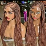 Adomac Hair Brown 30-36inches 360 Full Lace Braided Wig 010- Unisex Luxury Braided Wig with Easy Styling & Comfortable Design for Distinctive Look