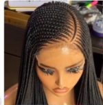 Adomac 024 Black One Curved Synthetic Braided Wig Easy Styling for Versatile Looks Unisex Flattering Shape for Everyday Wear