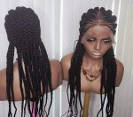 Black All Back Synthetic Braided Wig for Easy Styling Unisex Braided Design with Synthetic Material and Trendy Look - Image 3