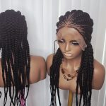 Black All Back Synthetic Braided Wig for Easy Styling Unisex Braided Design with Synthetic Material and Trendy Look