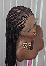 Black Alisha Keys Synthetic Braided Wig for Easy Styling with 360 Full Lace Natural Look Unisex Lightweight Versatile