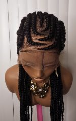 Black Full Lace 30 Inches Synthetic Braided Wig for Classic Ladies with Natural Look and Comfortable Fit - Image 2