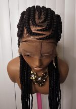 Black Full Lace 30 Inches Synthetic Braided Wig for Classic Ladies with Natural Look and Comfortable Fit - Image 3