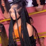 Black and Light Purple 36inches 360 full lace ponytail Braided Wig 013 - Luxury Braided Wig Style with Easy Styling & Comfortable Design for a Distinctive Look