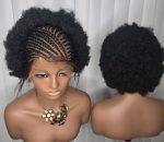 Two Steps Ghana Weaving with afro kinky Synthetic Braided Wig for Unisex Easy Styling Natural Look
