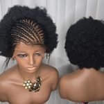 Two Steps Ghana Weaving with afro kinky Synthetic Braided Wig for Unisex Easy Styling Natural Look