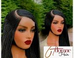 Adomac 015 C-Cut Synthetic Braided Wig for Classic Ladies Easy Styling with Multi-Color Braids Natural Look Unisex