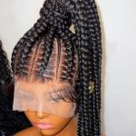 Black  014  36inches  360 Full Lace Synthetic  ponytail Braided Wig with Natural Appearance Easy Styling Comfortable Maintenance