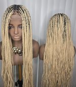 Fullace 30inches Blonde Knotless Braided Wig for Classic Ladies - High-Quality Synthetic Hair Extensions - Image 2