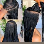 Black  36inches 360 full lace Braided Wig 004 - Luxury Braided Wig Style with Easy Styling & Comfortable Design for a Distinctive Look