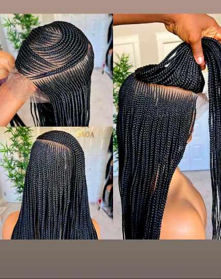 Black  36inches 360 full lace Braided Wig 004 - Luxury Braided Wig Style with Easy Styling & Comfortable Design for a Distinctive Look