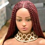 Classic Lady Watermelon Brown synthetic Braided Wig