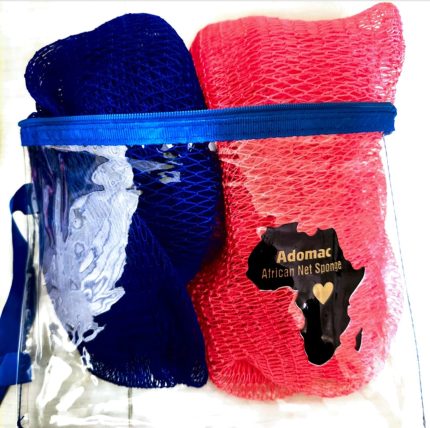 Adomac African net Sponge- Exfoliating Back Scrub bath sponge with knots -Long design for easy back scrubbing, Great for daily bathing and self-care  Reusable, durable, and easy to rinse