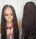 36-Inch Brown Knotless Braided Wig – Classy, Beautiful & Elegant
