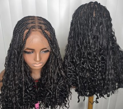 Chic Short Boho Braided Wig for Classic Ladies