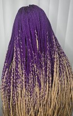 Trendy Purple and Cream Synthetic Braided Wig - Image 3