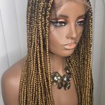 Luxury Gold Full Lace Knotless Synthetic Braided Wig