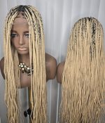 36-Inch Blonde Knotless Braided Wig – Elegant Long Braids for Beautiful Women - Image 6