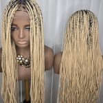 36-Inch Blonde Knotless Braided Wig – Elegant Long Braids for Beautiful Women