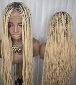 36-Inch Blonde Knotless Braided Wig – Elegant Long Braids for Beautiful Women