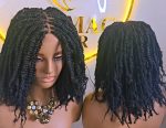 Black 360 Full Lace Kinky Twist Synthetic Braided Wig – Natural, Classy & Ready to Wear - Image 3