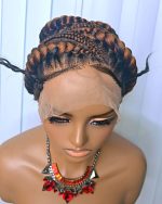 Gold Full Lace Packed Cornrow Braided Synthetic Wig – Bold, Stylish & Ready to Wear - Image 4