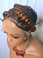 Gold Full Lace Packed Cornrow Braided Synthetic Wig – Bold, Stylish & Ready to Wear - Image 2