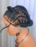 Black Full Lace Packed Cornrow Braided Synthetic Wig – Neat, Natural & Ready to Wear - Image 2