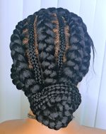 Black Full Lace Packed Cornrow Braided Synthetic Wig – Neat, Natural & Ready to Wear - Image 4