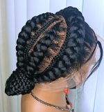 Black Full Lace Packed Cornrow Braided Synthetic Wig – Neat, Natural & Ready to Wear - Image 7