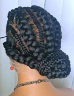Black Full Lace Packed Cornrow Braided Synthetic Wig – Neat, Natural & Ready to Wear - Image 5