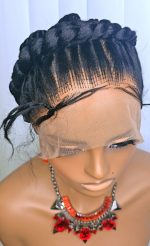Black Full Lace Packed Cornrow Braided Synthetic Wig – Neat, Natural & Ready to Wear - Image 6