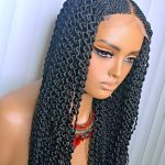 Black Watermelon Center-Part Braided Wig (Synthetic) – Sleek, Neat & Elegant