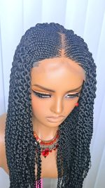 Black Watermelon Center-Part Braided Wig (Synthetic) – Sleek, Neat & Elegant - Image 3
