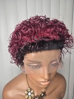 13x1 Short Pixie Curls 100% Human Hair Wig with Transparent Lace, Frontal Glueless Wig - Image 6