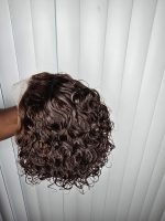 13x1 Short Pixie Curls 100% Human Hair Wig with Transparent Lace, Frontal Glueless Wig - Image 2